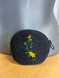 Porte-monnaies denim fleurs
