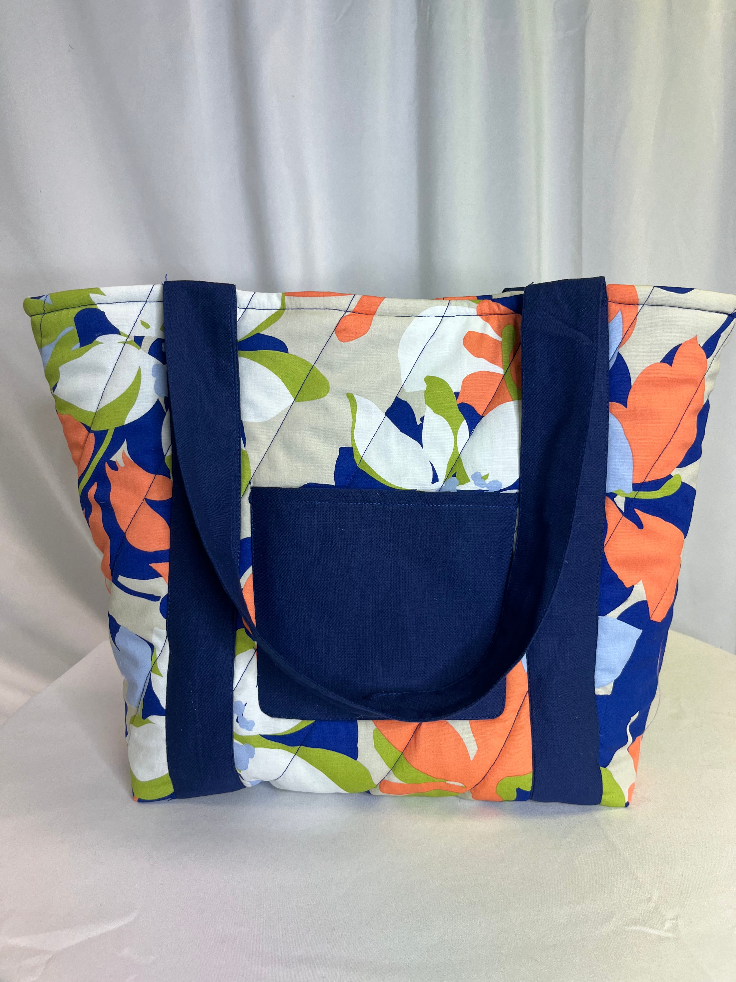 Sac cabas fleuri matelassé