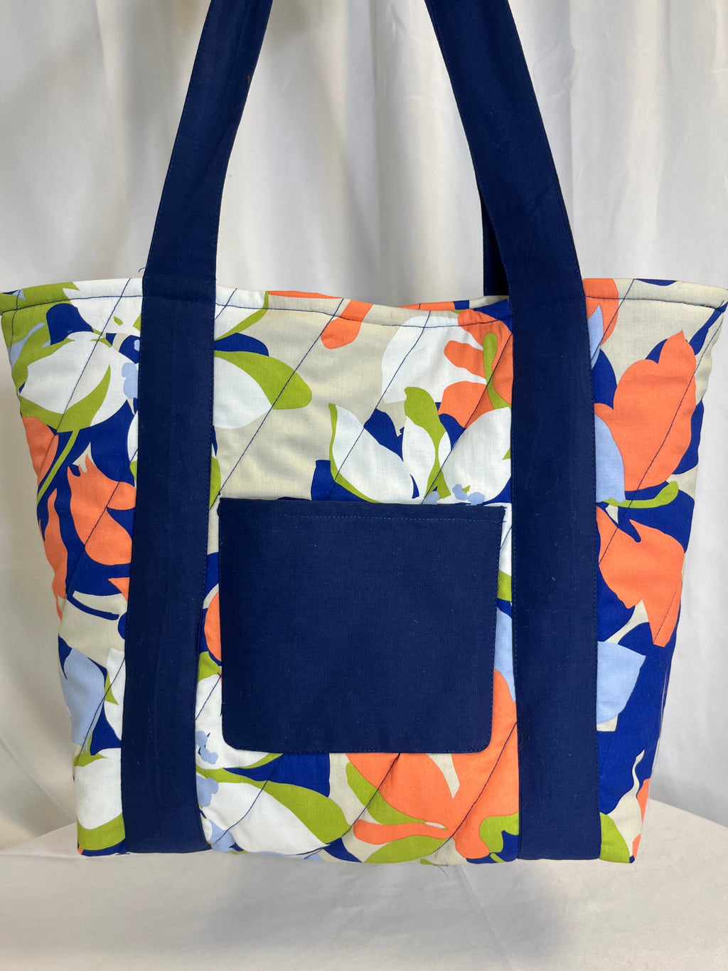Sac cabas fleuri matelassé