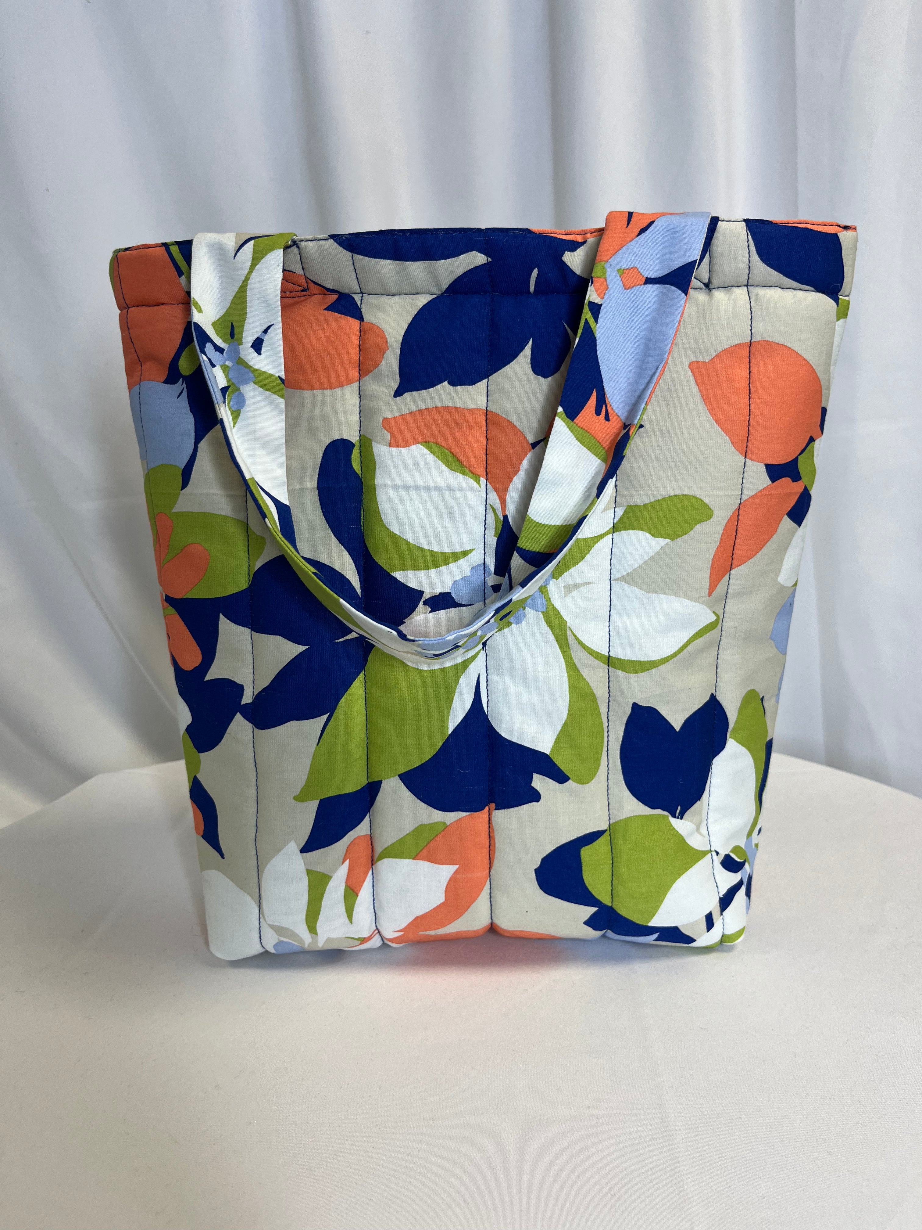 Tote bag matelassé fleuri