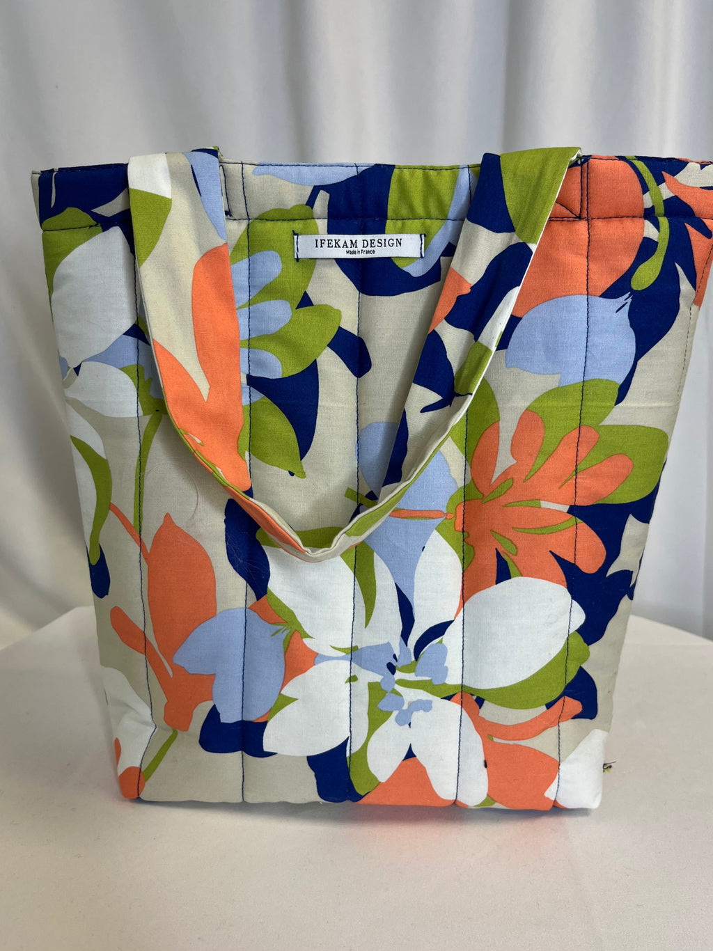 Tote bag matelassé fleuri
