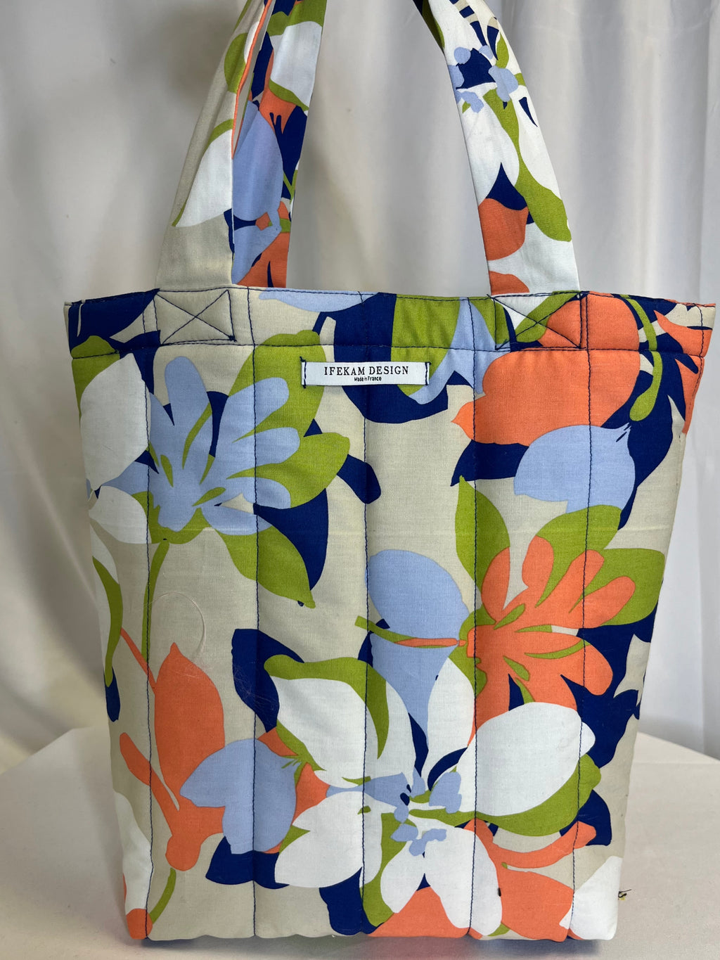 Tote bag matelassé fleuri