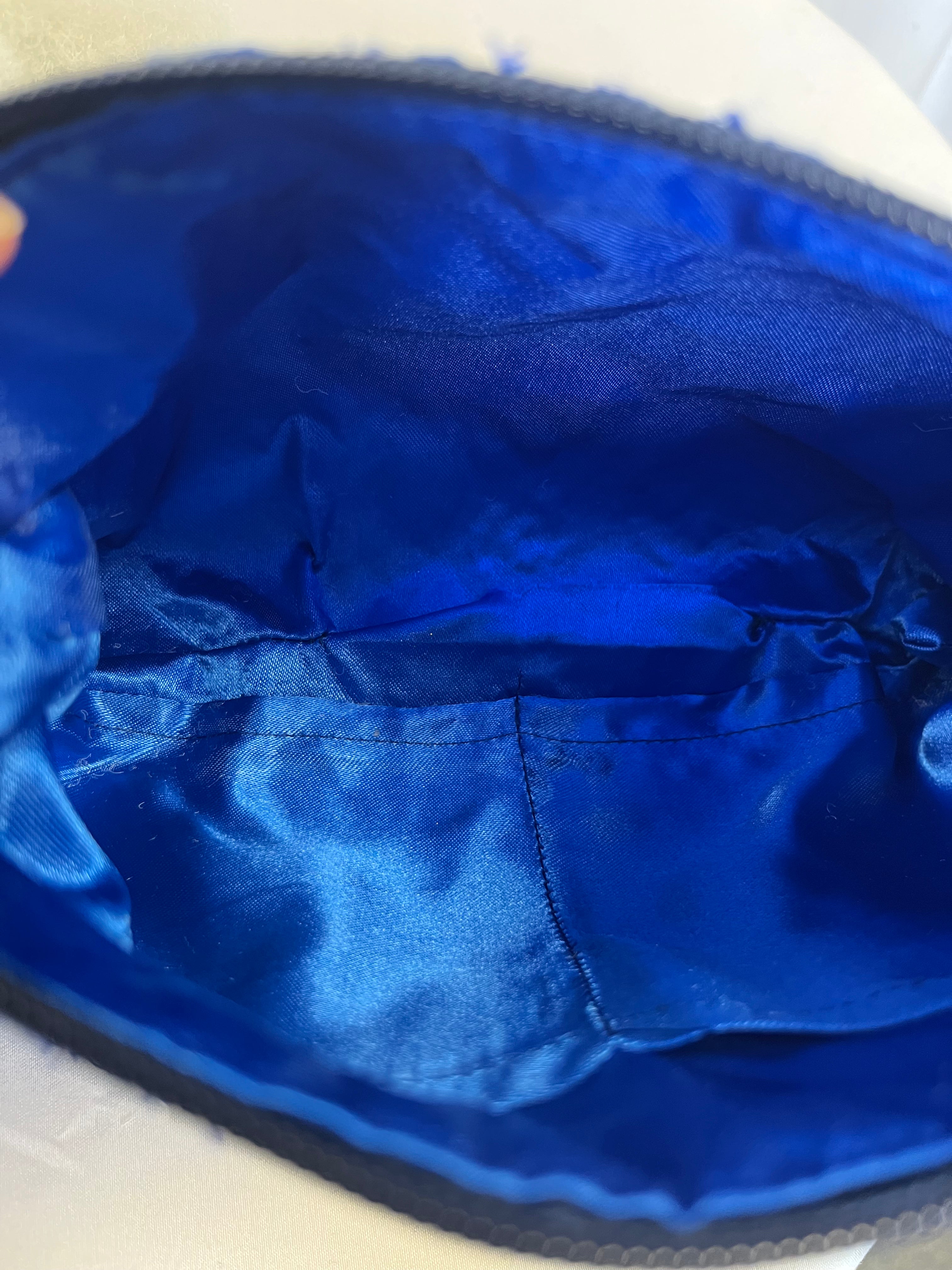 Petite pochette tweed bleu