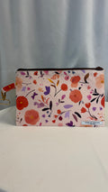 Grande Pochette plate pèche fleurie