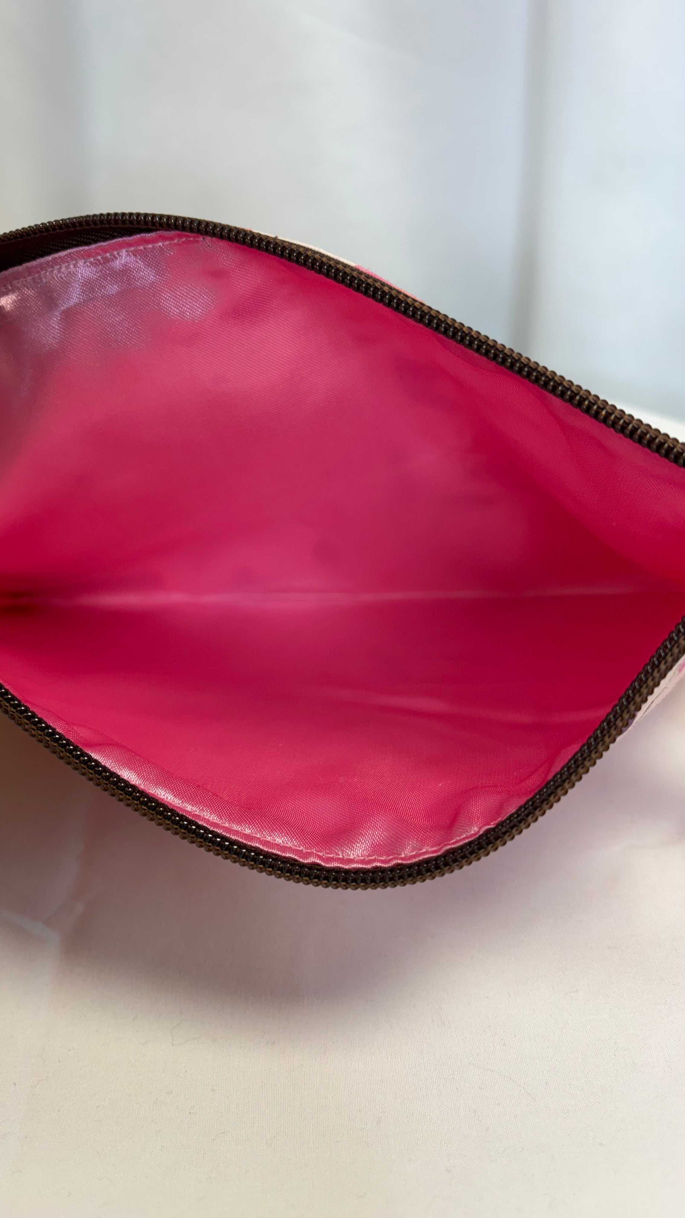 Grande Pochette plate pèche fleurie