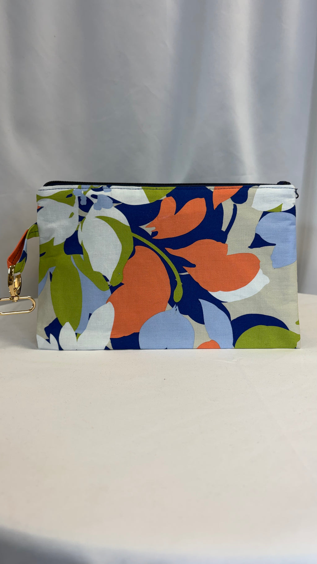 Grande pochette plate fleurie colorée