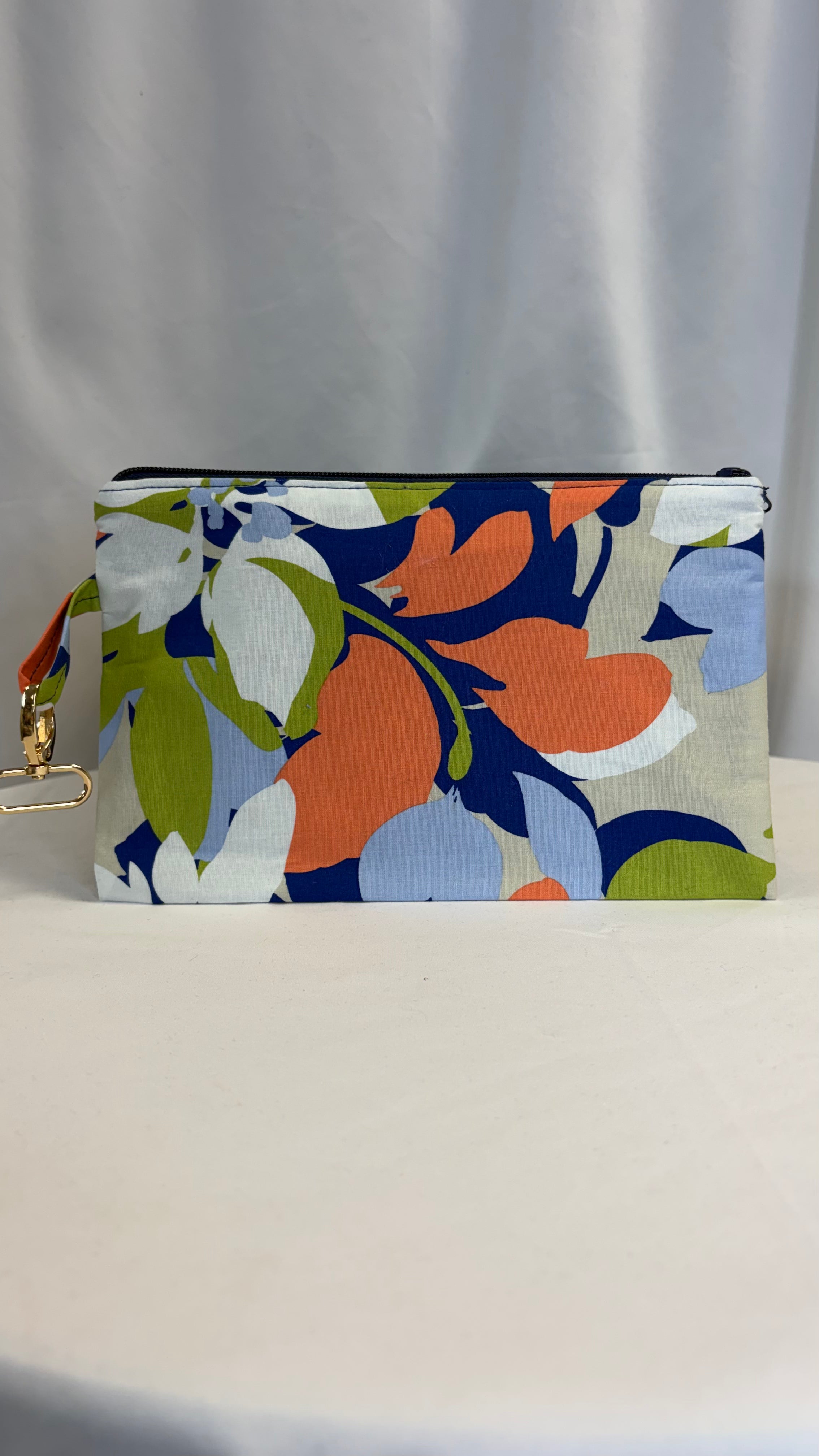 Grande pochette plate fleurie colorée
