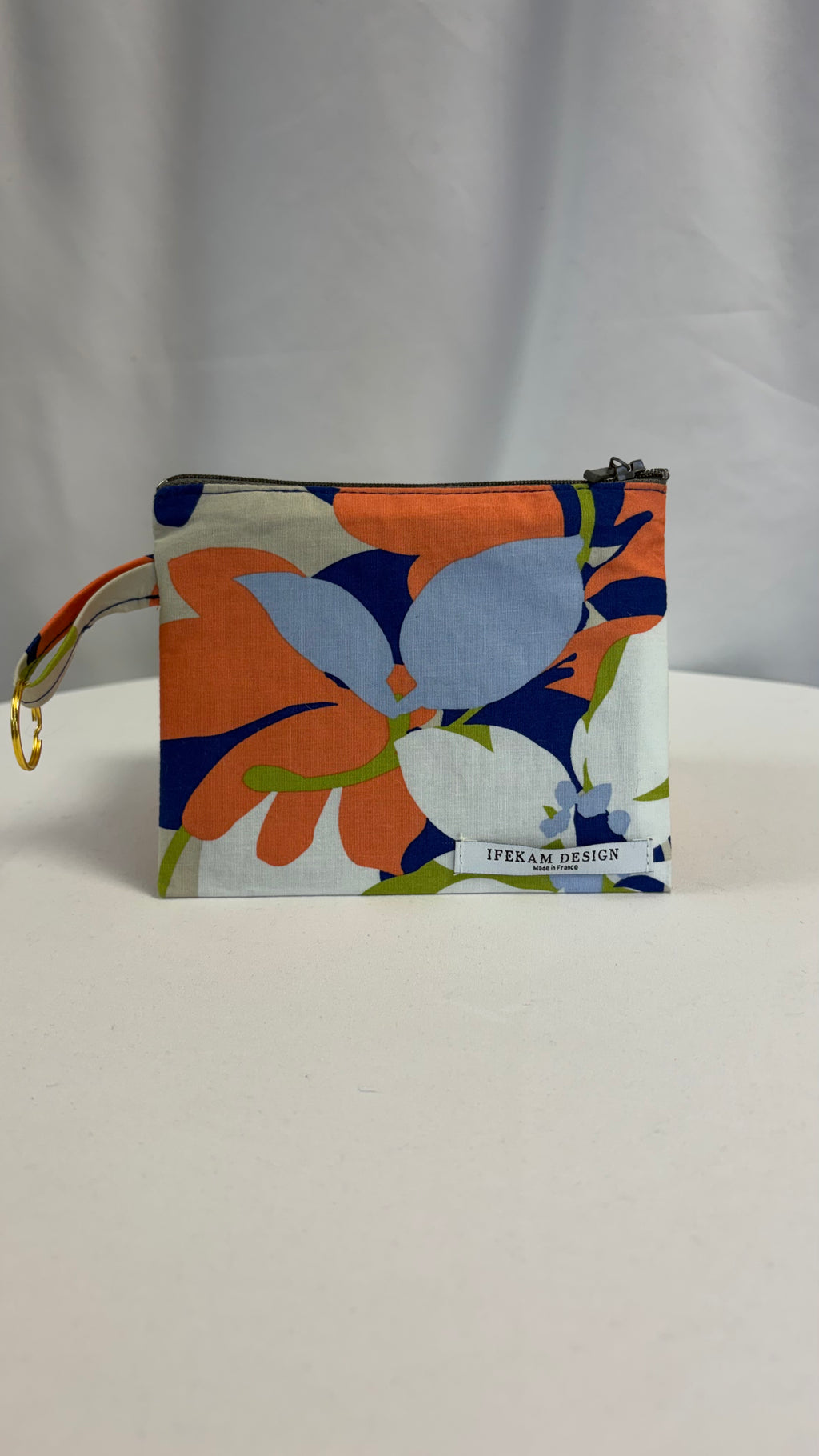 Moyenne pochette plate fleurie colorée