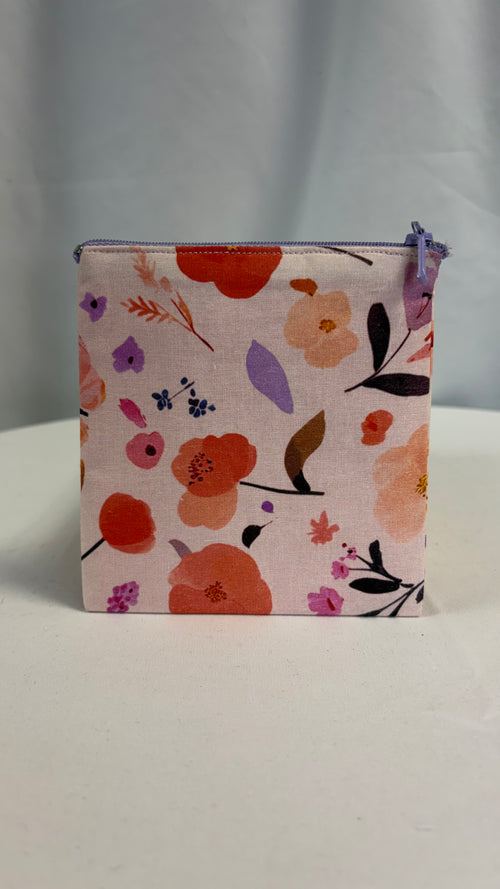 petite Pochette plate pèche fleurie